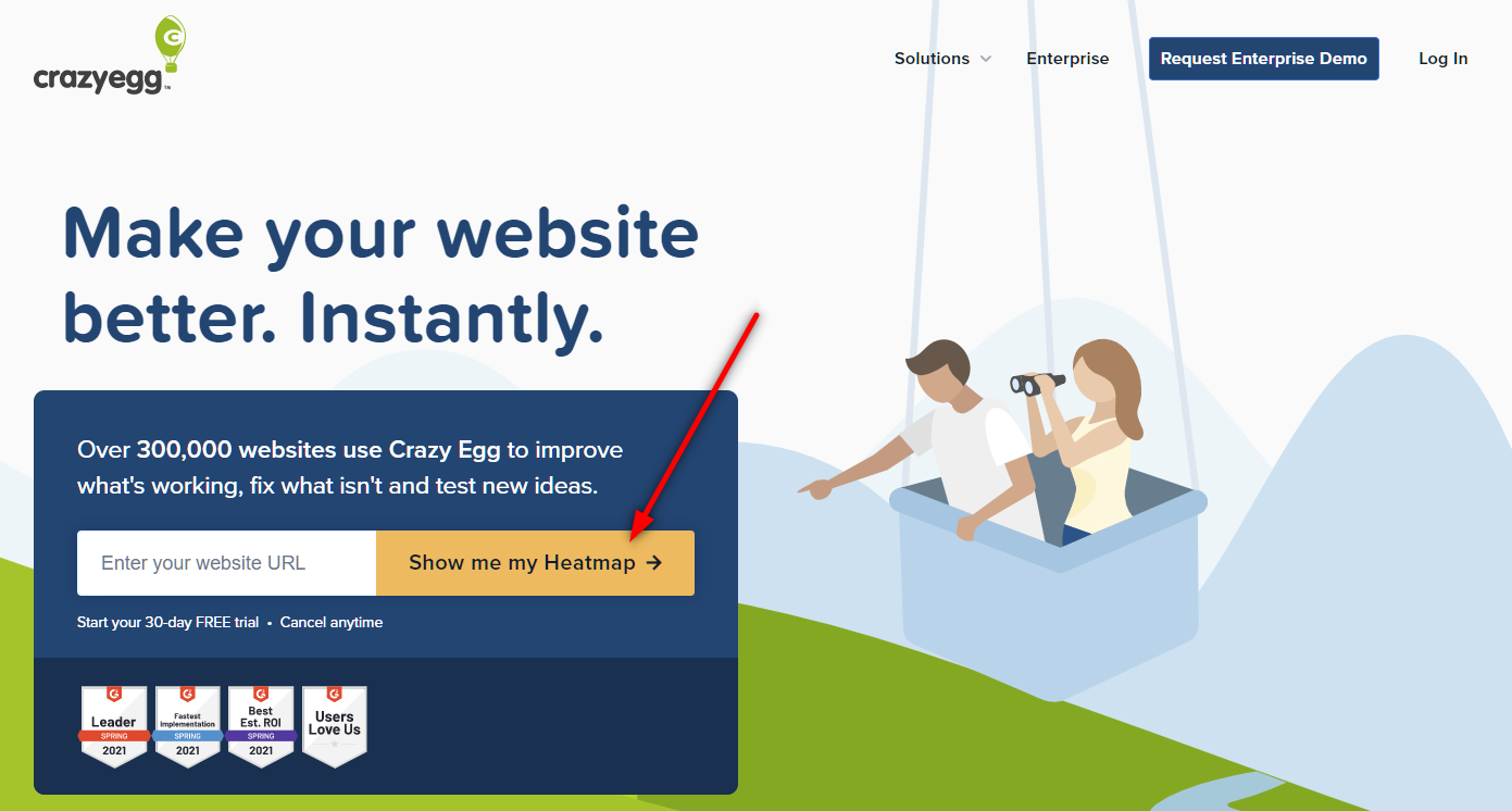 Call to Action: Esempi - Call to Action: Esempio CrazyEgg