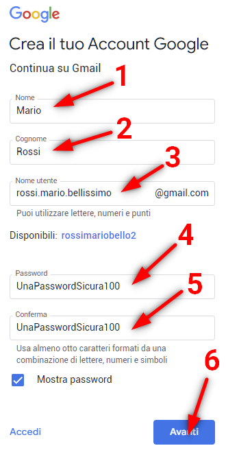 Come creare un Email? - crea email con gmail cellulare step 1