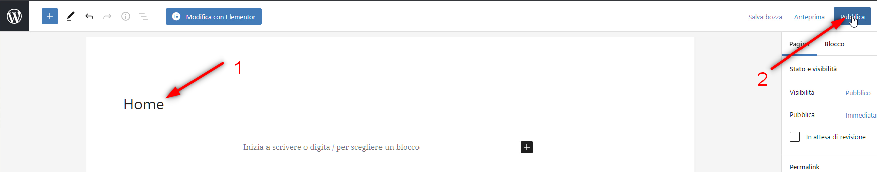 Come creare un sito web - creazione home page