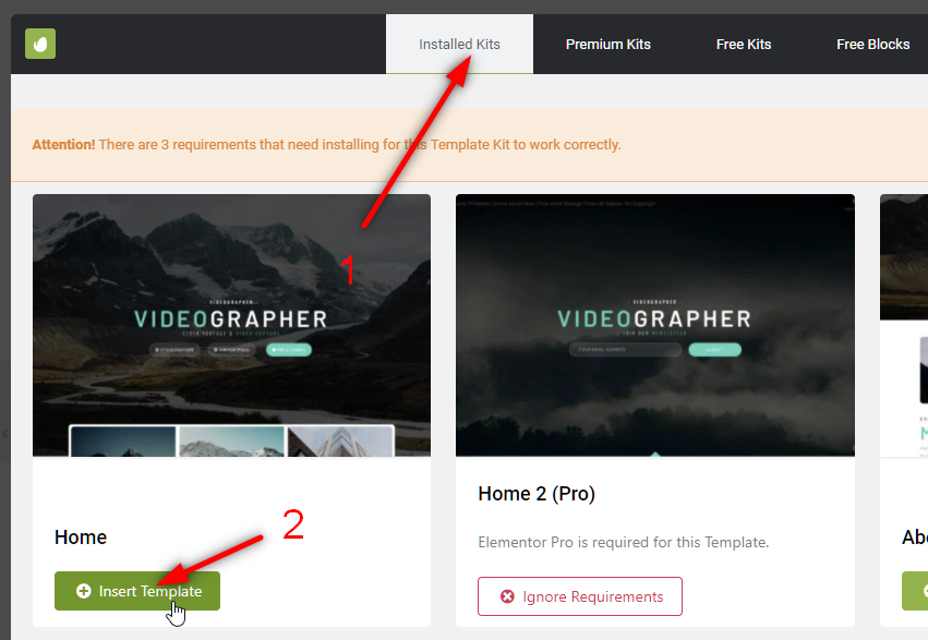Come creare un sito web - installa template envato