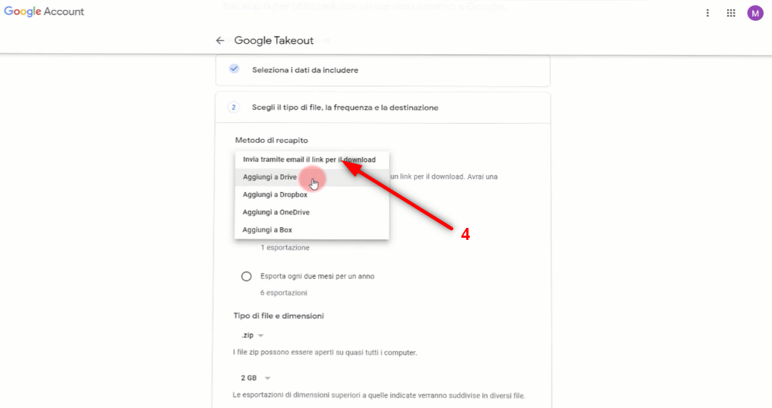 Come eliminare un Account Google definitivamente - invia tramite email il link per il download