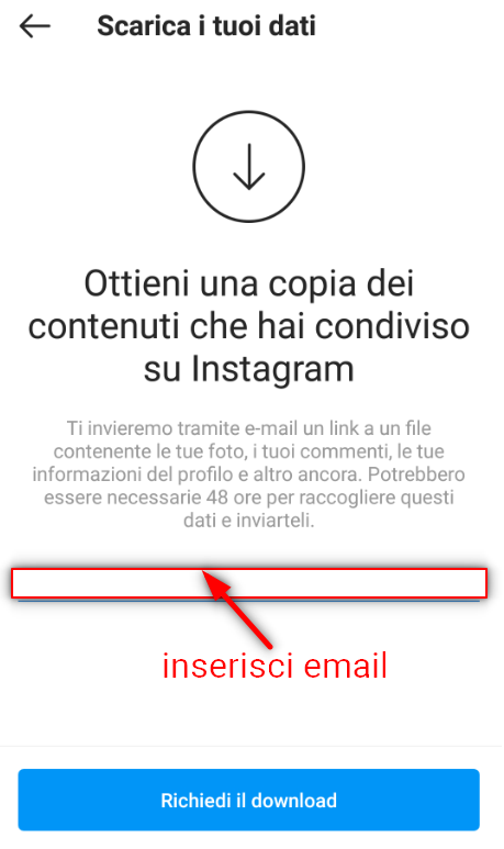 Come Eliminare un Account su Instagram senza perdere i dati! - richiedi download