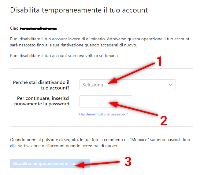Come Eliminare un Account su Instagram senza perdere i dati! - elimina temporaneamente
