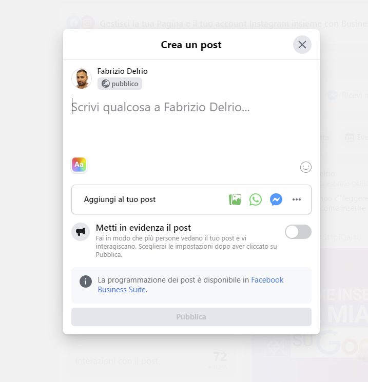 Come trovare nuovi clienti online Gratis? - crea un post con Facebook