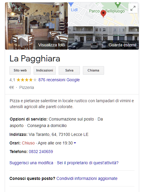 Come trovare nuovi clienti online Gratis? - esempio scheda locale