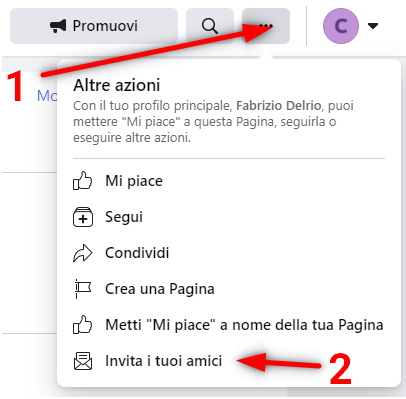 Creare una pagina Facebook aziendale - invita i tuoi amici