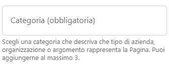 Creare una pagina Facebook aziendale - scegli la categoria