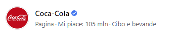 Creare una pagina Facebook aziendale - esempio immagine profilo di coca cola
